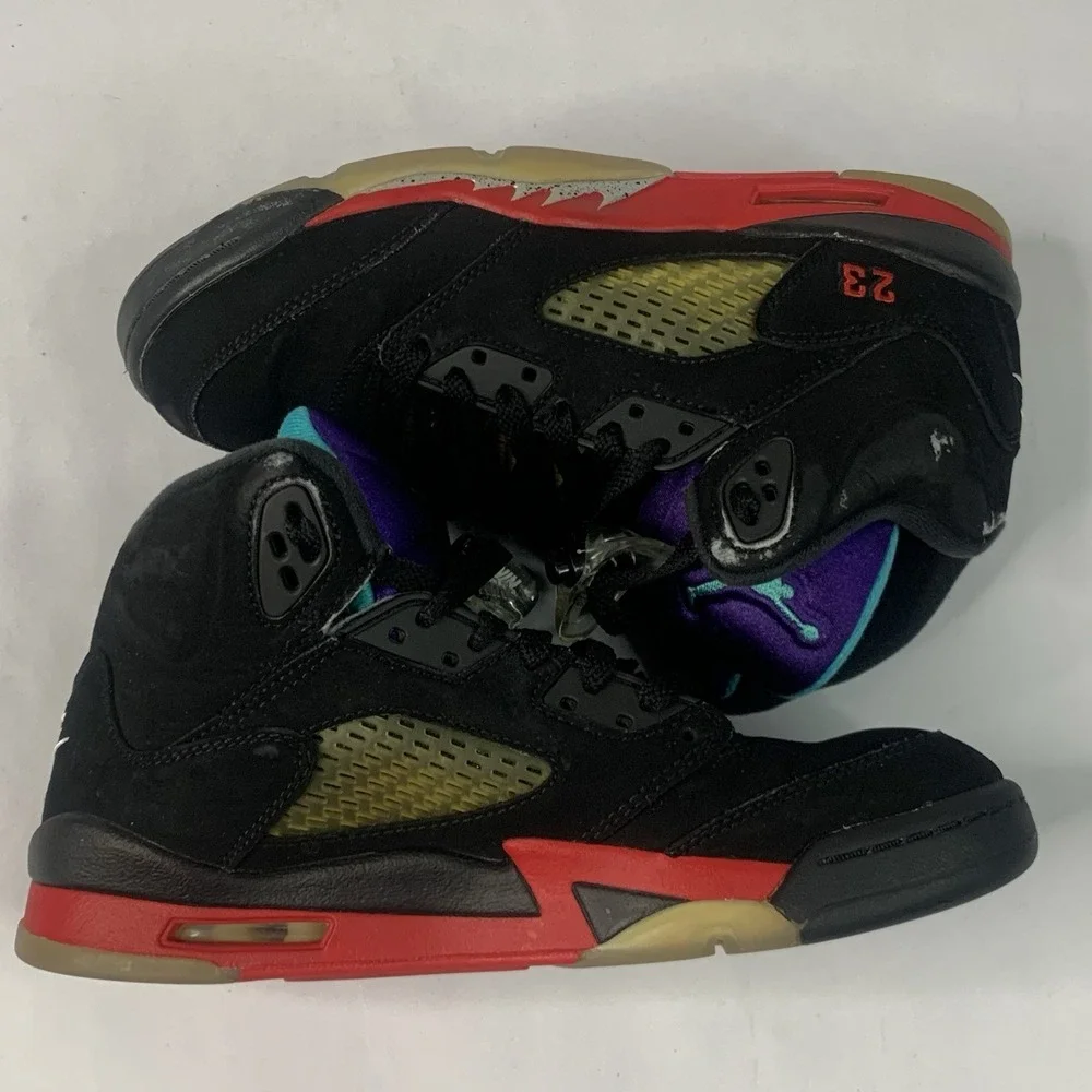Nike Kids Jordan 5‎ Retro CZ2989-001 Black Red Sneaker Shoes Size 6.5Y